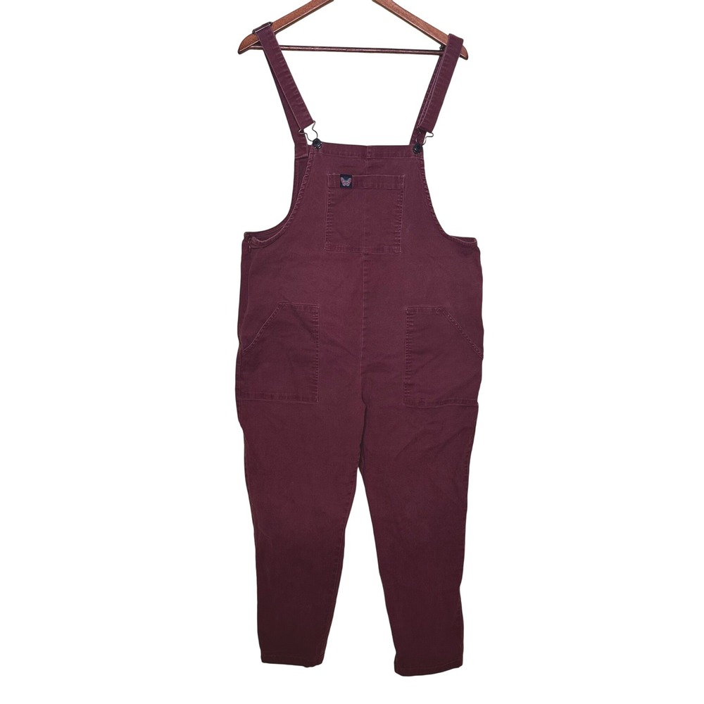 Girrlscout Tomboy Butterfly Billie Overalls Burgundy Canvas Large